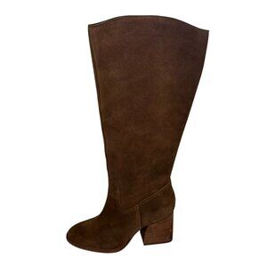 Vince Camuto Women's Leila Extra Wide Calf Boot Brown Suede size 9W XC NEW